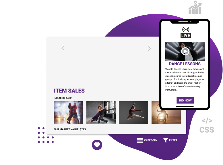 Event Fundraising Platform Item Sales Preview