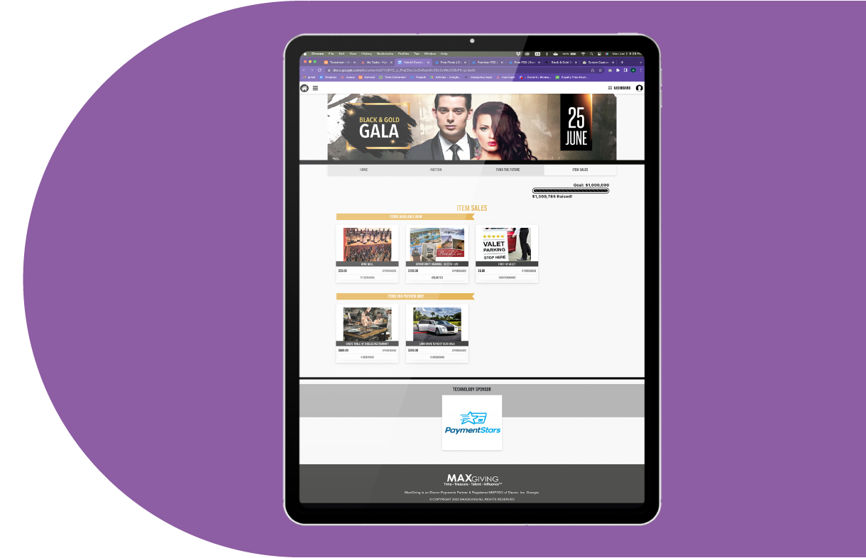 MaxGiving Hybrid Event Fundraising Platform